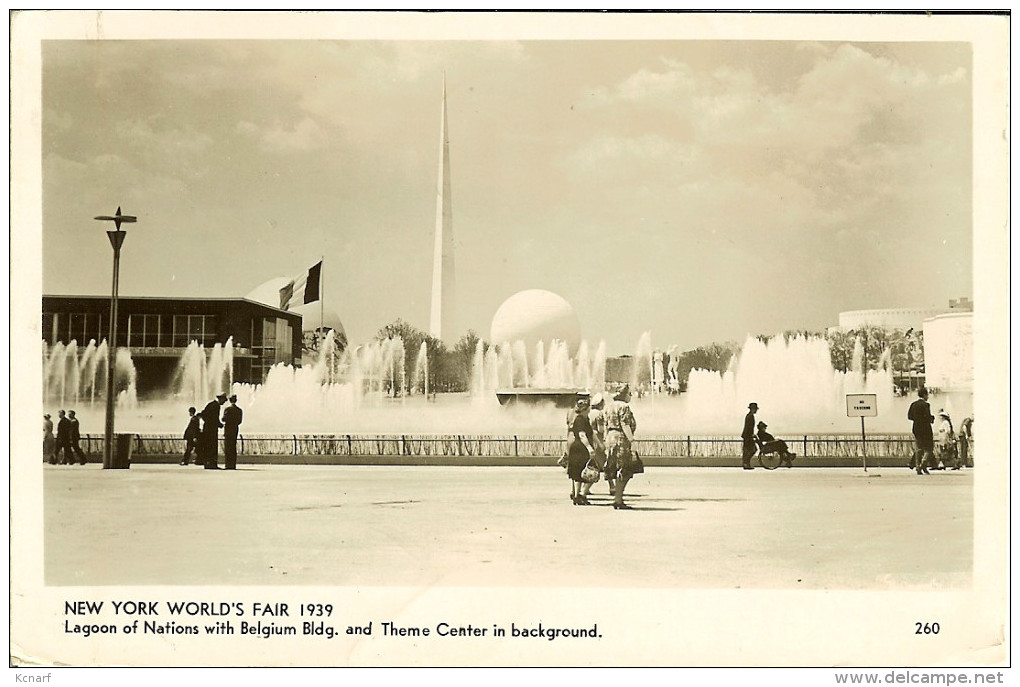 CP De NEW YORK " World's Fair 1939 , Lagoon Of Nations With BELGIUM  Bldg ...". - Exhibitions