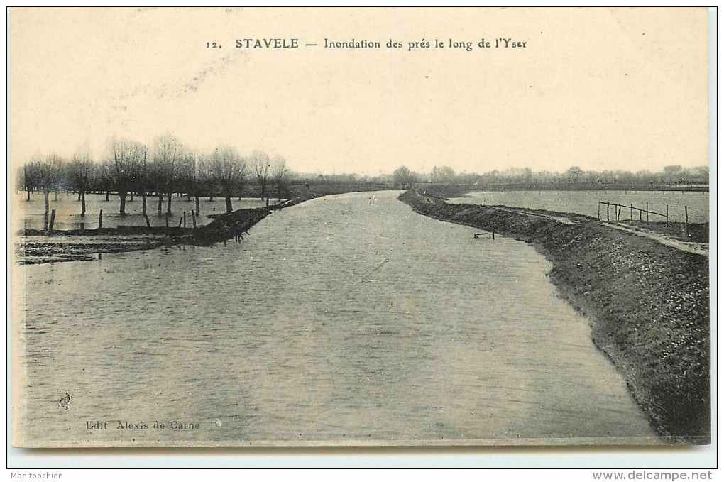 BELGIQUE ALVERINGEM STAVELE INONDATION DES PRES LE LONG DE L'YSER - Alveringem