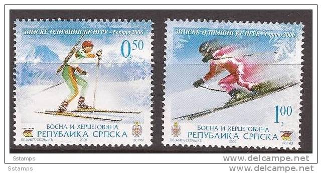 2006  360-61  TORINO OLYMPIADI   BOSNIA ERZEGOWINA  REPUBLIKA SRPSKA  SKI BIATLON   MNH - Hiver 2006: Torino