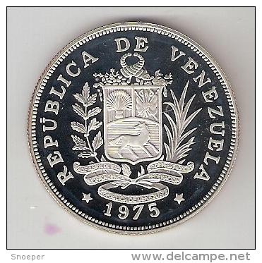 *Venezuela 25 Bolivar  1975  Km  46  Proof - Venezuela