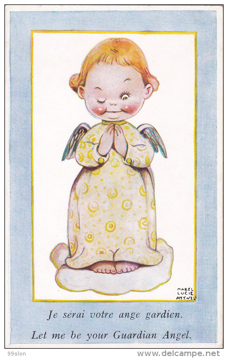 Carte D´illustratrice Anglaise Attwell : "Let Me Be Your Guardian Angel" - Attwell, M. L.