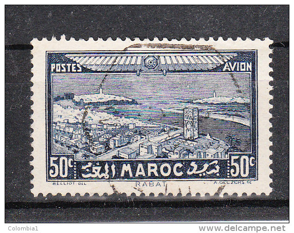 MAROC PA YT 34 Obliréré - Airmail