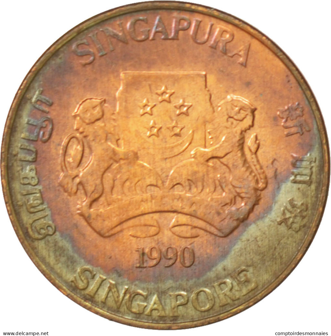 Monnaie, Singapour, Cent, 1990, SPL, Bronze, KM:49 - Singapore