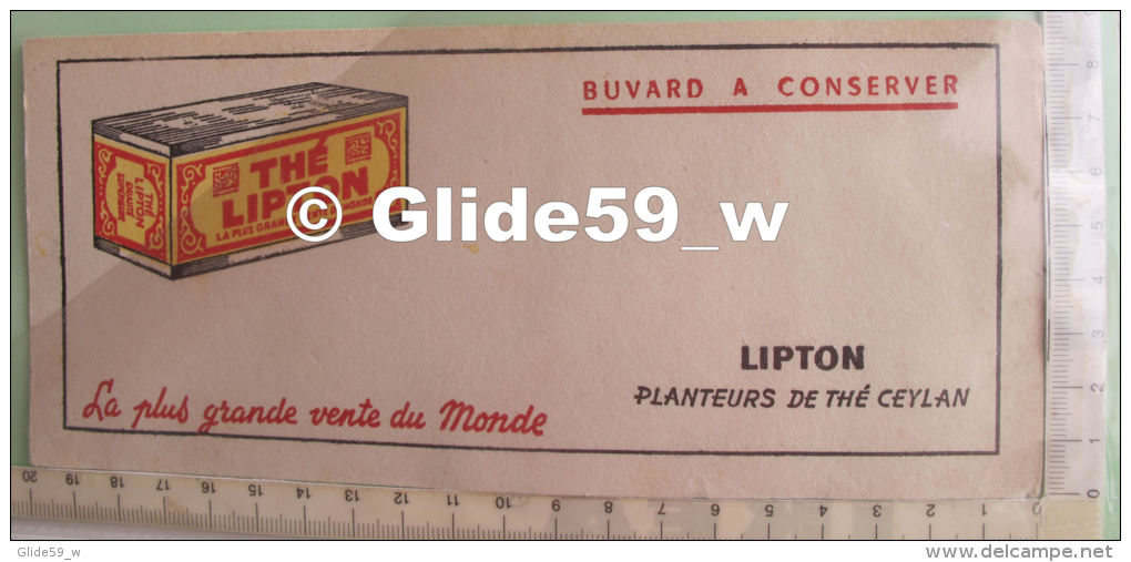 Buvard LIPTON - Planteurs De Thé Ceylan - La Plus Grande Vente Du Monde - Kaffee & Tee