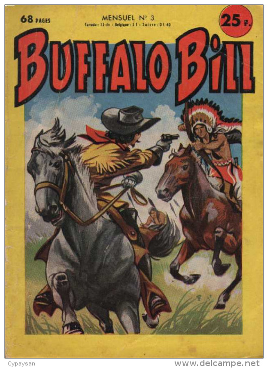 BUFFALO BILL N° 3  BE  MONDIALES 08-1958 - Petit Format
