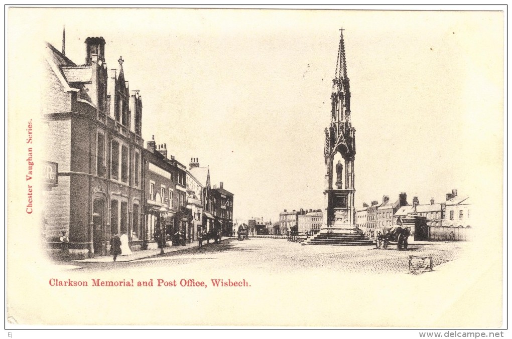 Clarkson Memorial And Post Office, Wisbech Black & White Postcard 1903 - Sonstige & Ohne Zuordnung