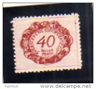 LIECHTENSTEIN 1920 SEGNATASSE CIFRA  NUMERAL POSTAGE DUE TASSE TAXE H 40 CENT. MH - Portomarken