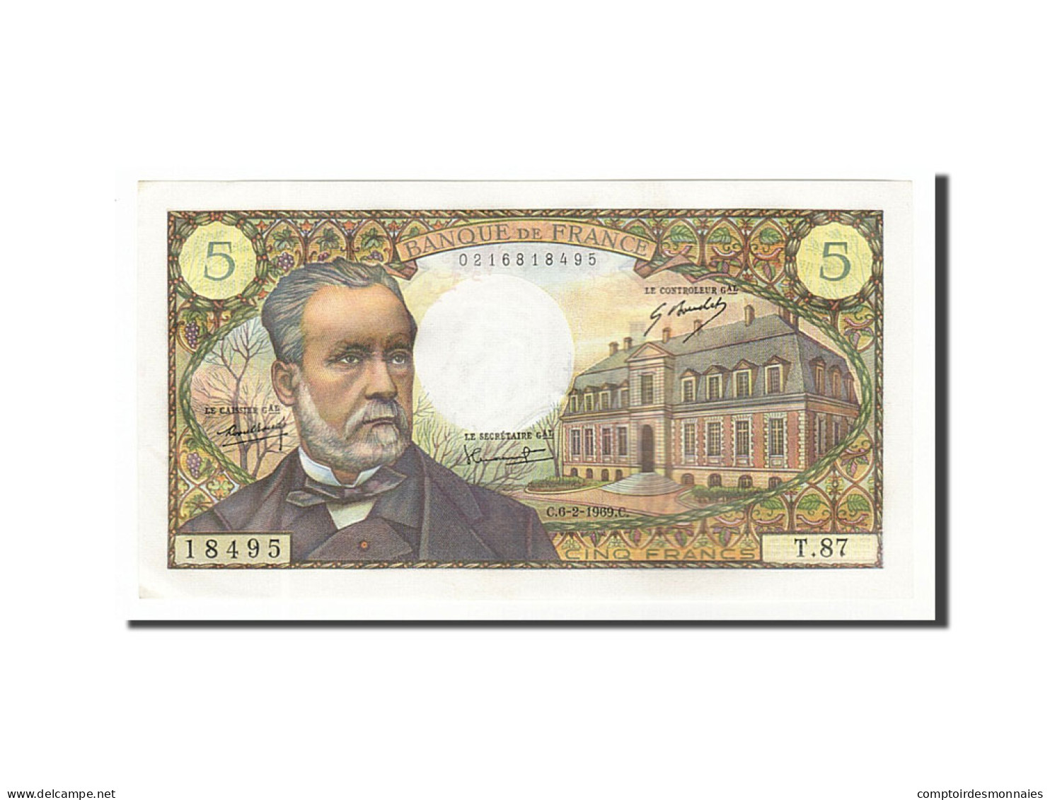 Billet, France, 5 Francs, 5 F 1966-1970 ''Pasteur'', 1969, 1969-02-06, SUP+ - 5 F 1966-1970 ''Pasteur''
