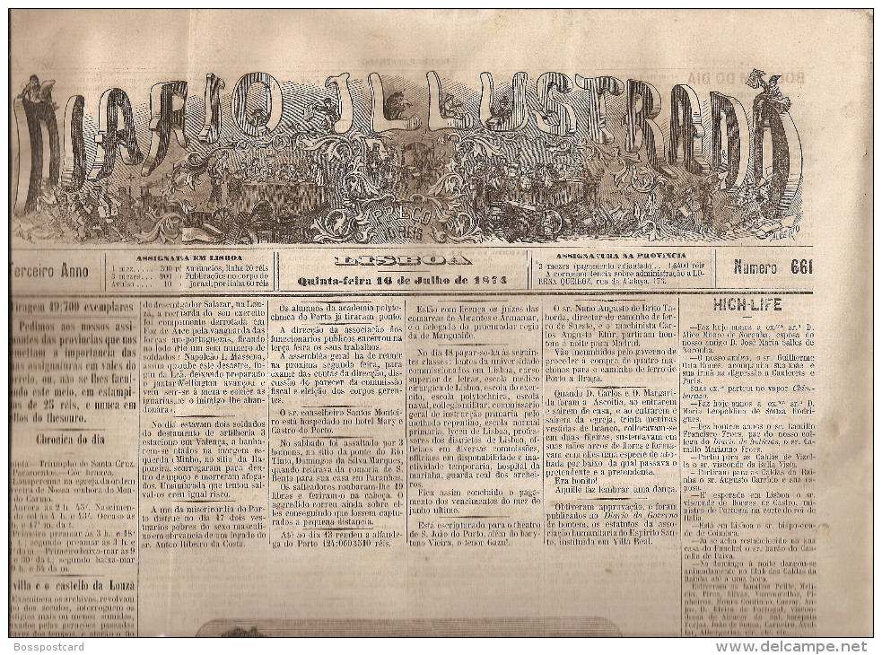 Lousã - Jornal "Diario Illustrado" Nº 661 De 16 De Julho De 1874. Coimbra. - Revues & Journaux