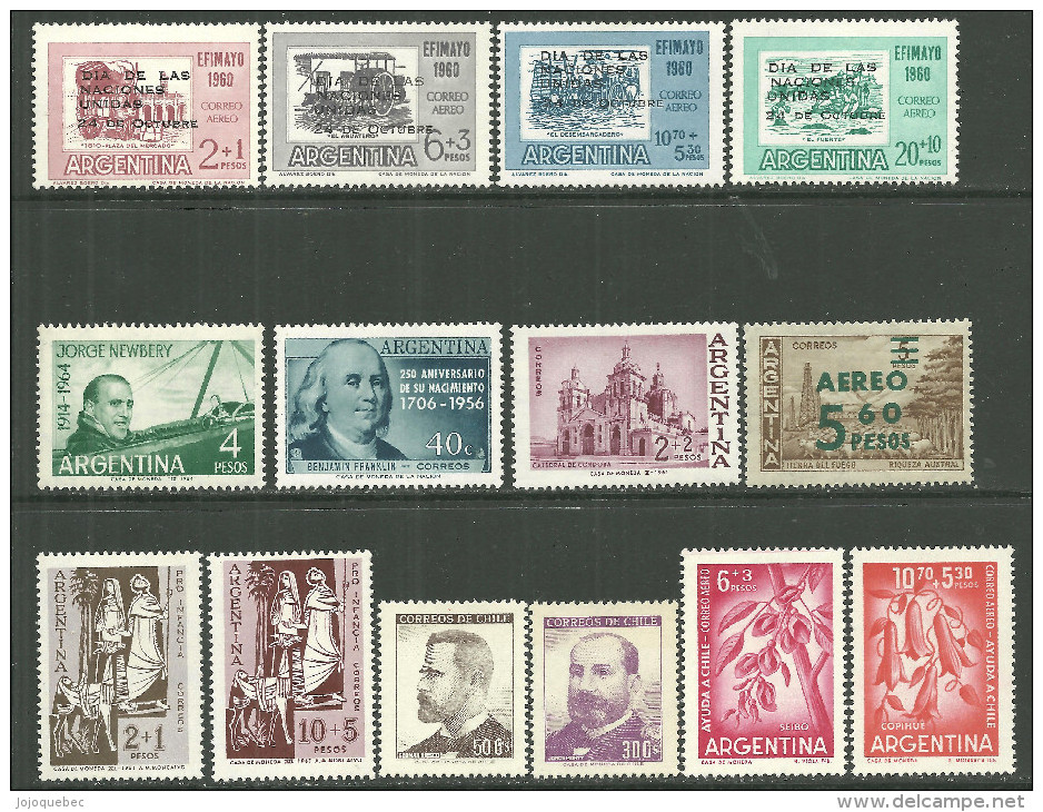 Argentine Neufs Sans Et Avec Charniére, MIXED, MINT NEVER HINGED, & HINGED, DIA DE LAS NACIONES UNIDAS 24 DE OCTUBRE - Ongebruikt