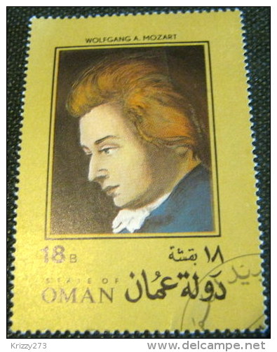 Oman 1972 Wolfgang A Mozart 18b - Used CTO - Oman