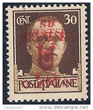 ** Occupazione Croata Emissioni Di Spalato - 1944 F.llo Da 3,50 Kune Su 30 C. Di Spalato, Con Doppia Soprastampa MNH - Croatian Occ.: Sebenico & Spalato