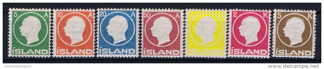 Iceland: 1912 Mi Nr  69 - 75, MNH/**  Postfrisch Fa 114 - 120 - Unused Stamps