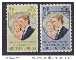 South Georgia 1973 Royal Wedding 2v ** Mnh (21254) - South Georgia