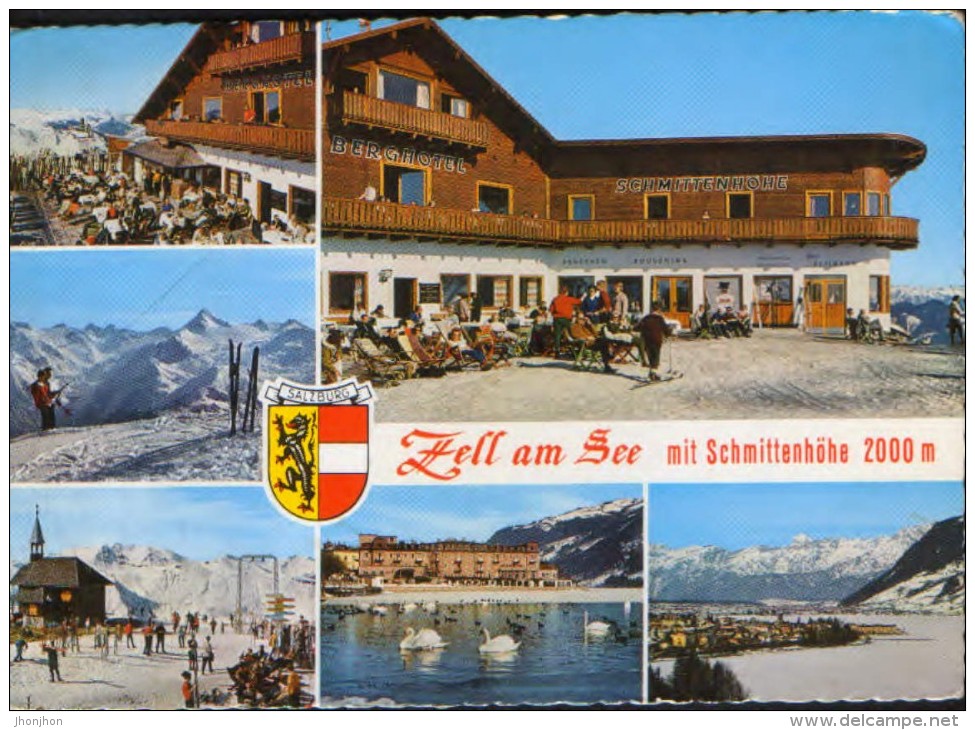 Österreich - Postkarte Zirkuliert Im Jahr 1975  - Zell Am See Mit Schmittenhohe - Berghotel - 2/scans - Zell Am See