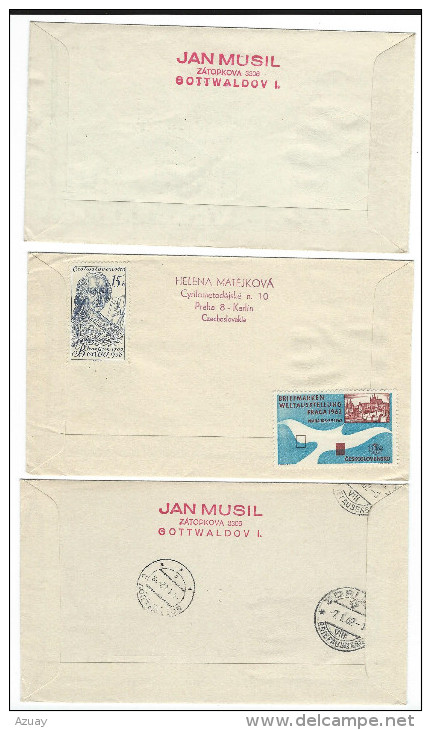 CZ - TSCHECHOSLOWAKEI 3 BRIEFE 1961/62 - Lettres & Documents
