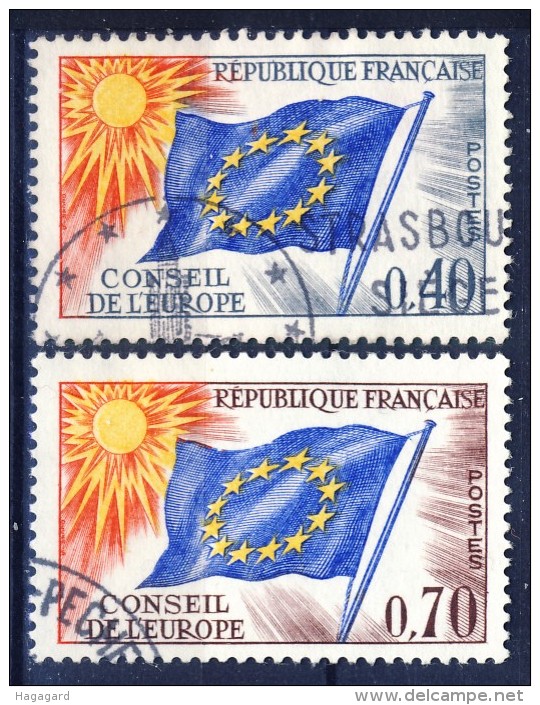 ##France 1969. European Council / Conseil De L'EUROPE. Michel 13-14. Cancelled(o) - Used