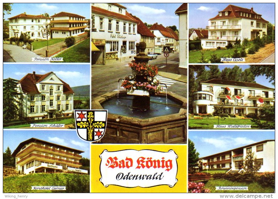 Bad König - Mehrbildkarte 9  Pensionen - Bad König