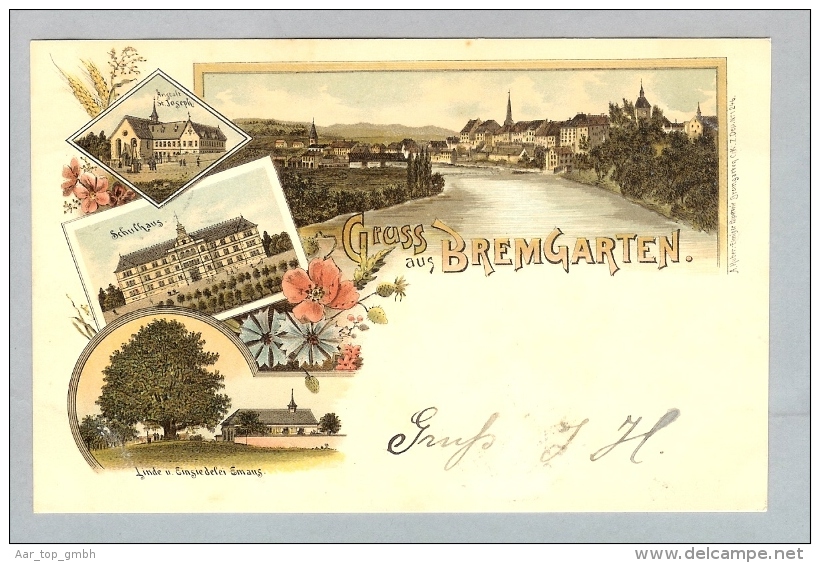 AG Bremgarten 1899-10-09 Litho A.Huber C.Künzli #1246 - Bremgarten