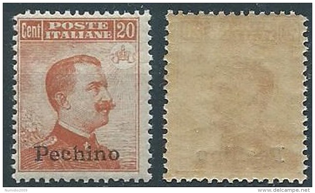 1917-18 UFFICIO POSTALI IN CINA PECHINO EFFIGIE 20 CENT MNH ** - W001-2 - Pechino