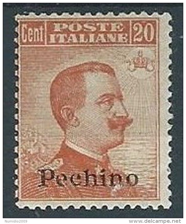 1918 UFFICIO POSTALI IN CINA PECHINO EFFIGIE 20 CENT MH * - W002-3 - Pekin