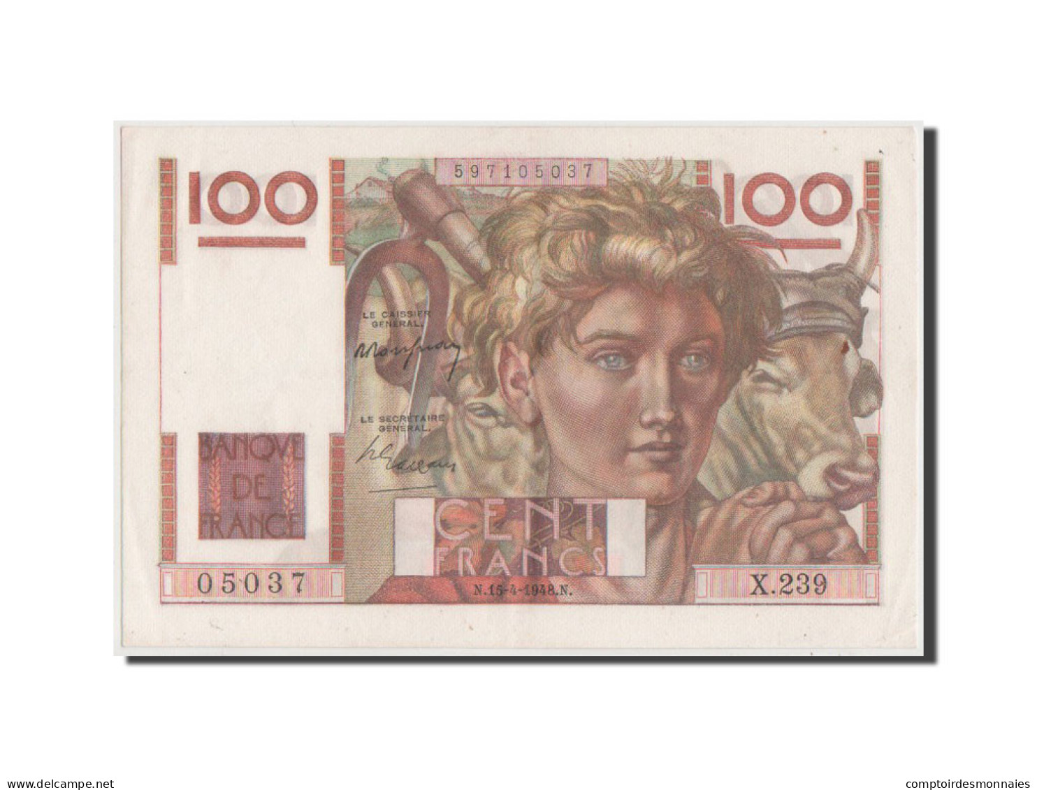 Billet, France, 100 Francs, 100 F 1945-1954 ''Jeune Paysan'', 1948, SUP - 100 F 1945-1954 ''Jeune Paysan''