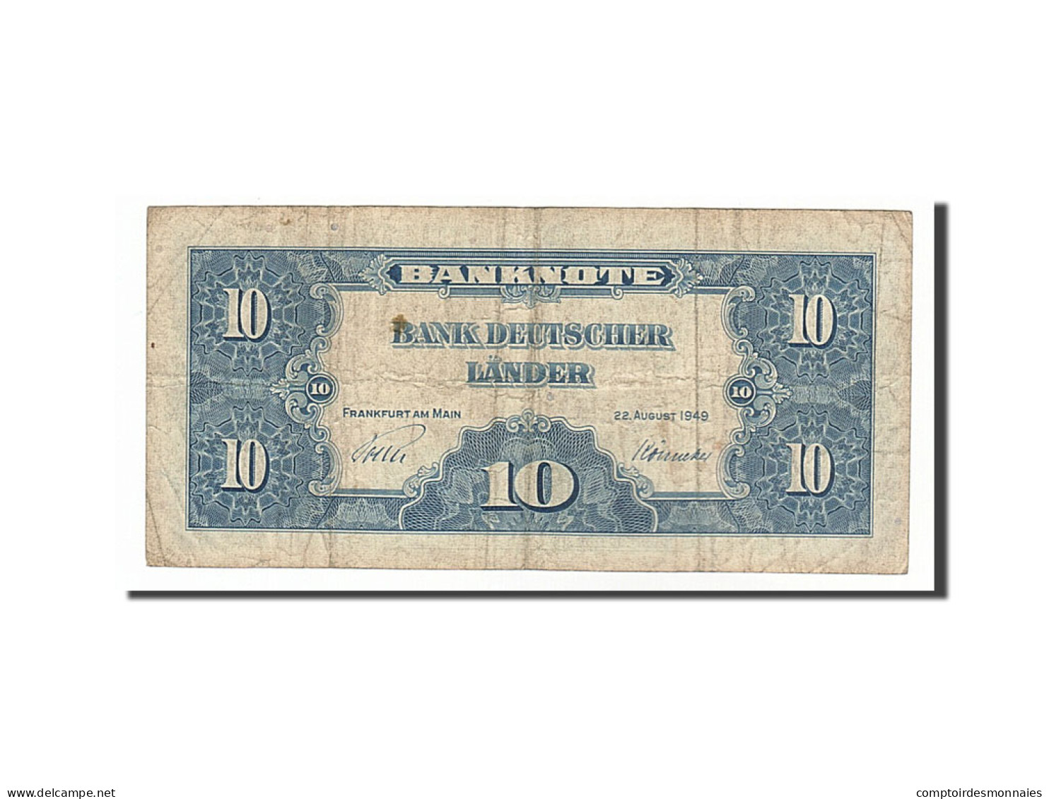 Billet, République Fédérale Allemande, 10 Deutsche Mark, 1949, 1949-08-22, TB - 10 DM