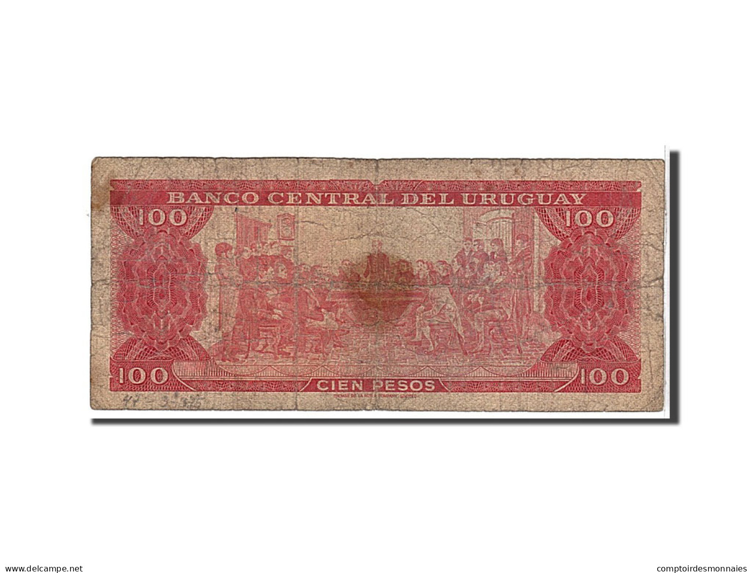 Billet, Uruguay, 100 Pesos, 1967, KM:47a, B - Uruguay