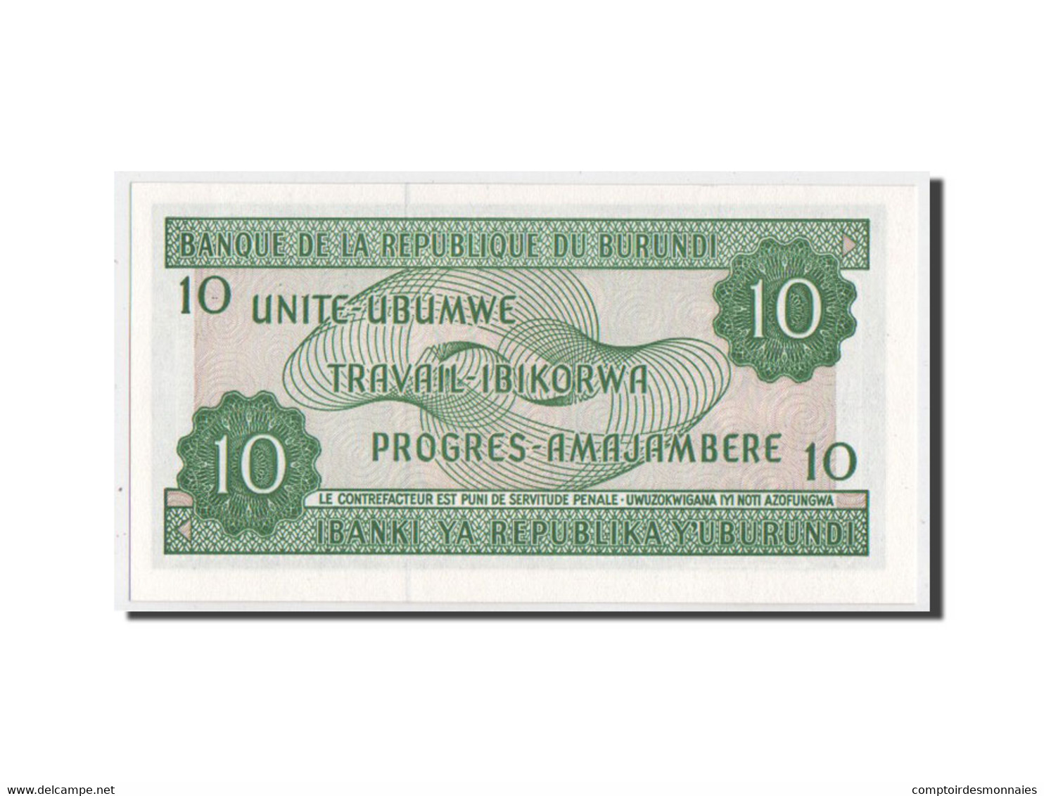 Billet, Burundi, 10 Francs, 2005, SPL+ - Burundi