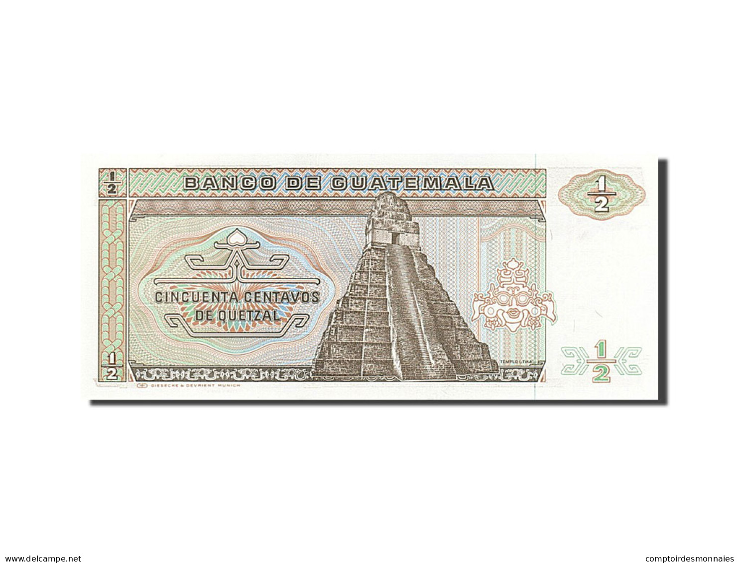 Billet, Guatemala, 1/2 Quetzal, 1988, 1988-01-06, NEUF - Guatemala