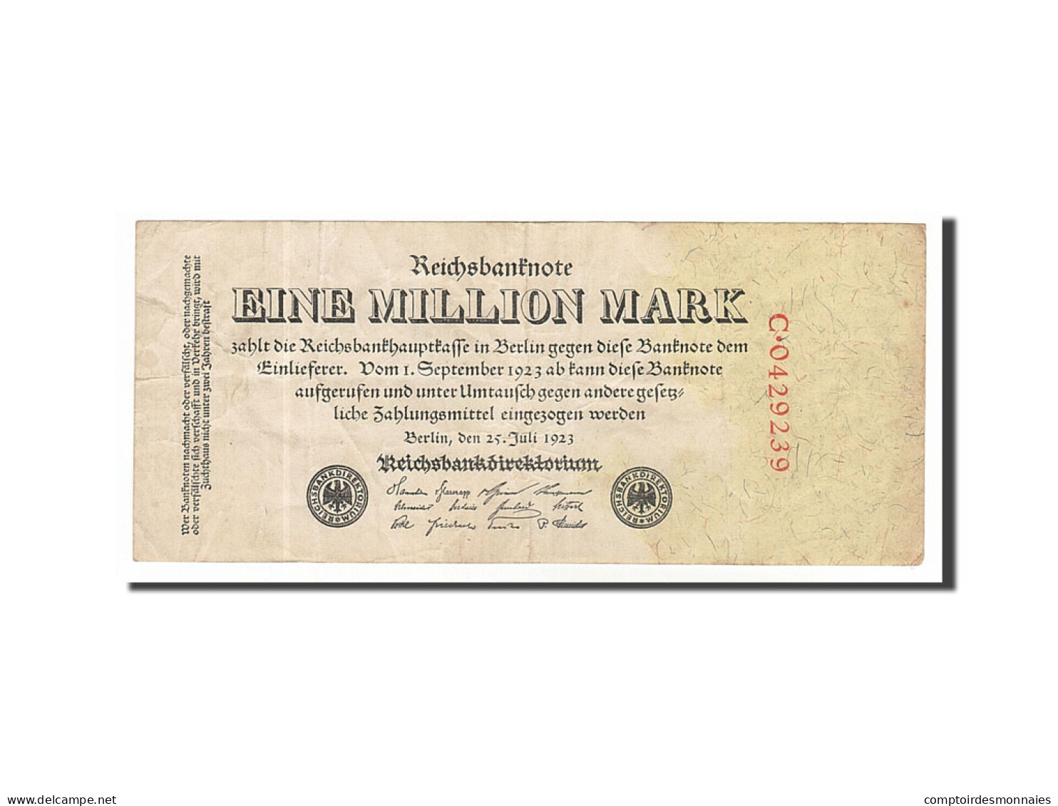 Billet, Allemagne, 1 Million Mark, 1923, 1923-07-25, TTB - 1 Mio. Mark