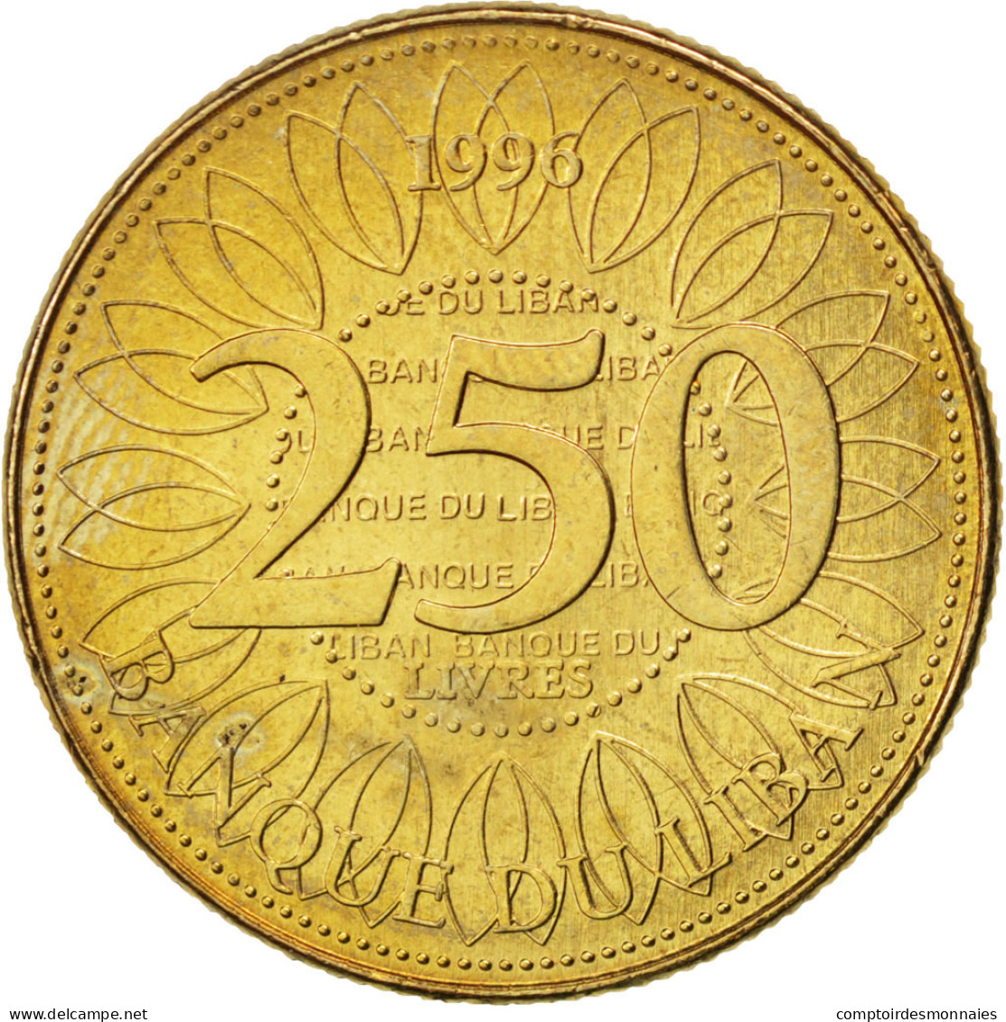 Monnaie, Lebanon, 250 Livres, 1996, SPL, Aluminum-Bronze, KM:36 - Liban