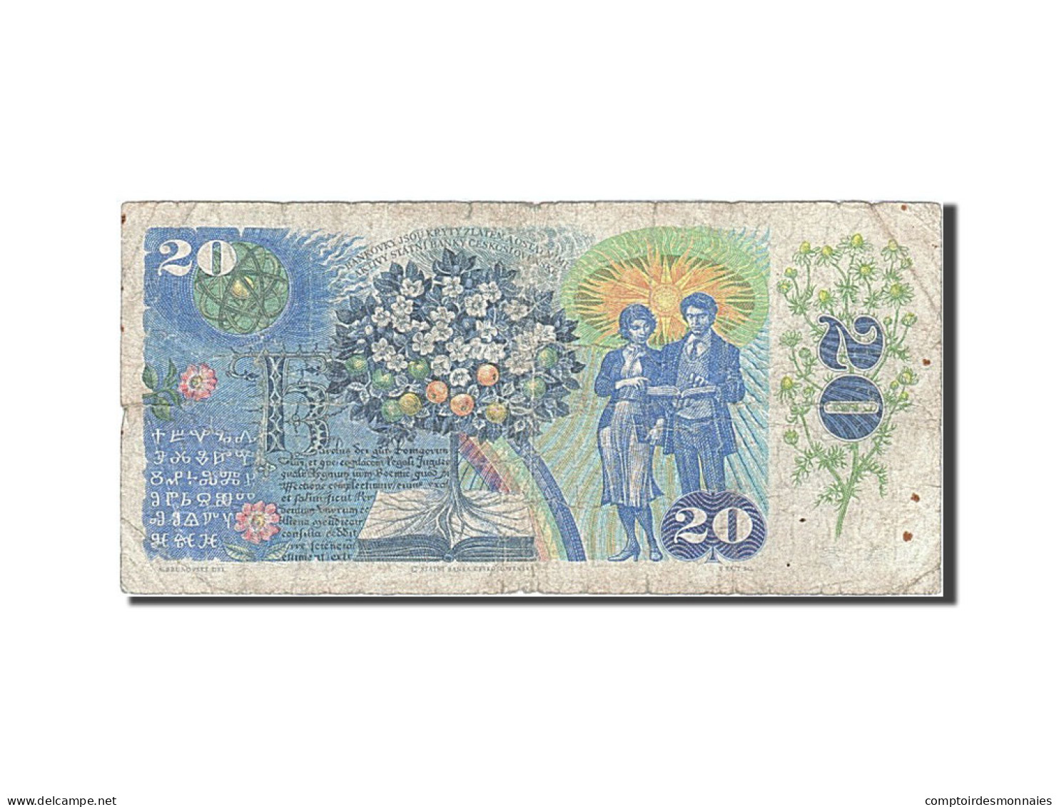 Billet, Tchécoslovaquie, 20 Korun, 1988, B+ - Checoslovaquia