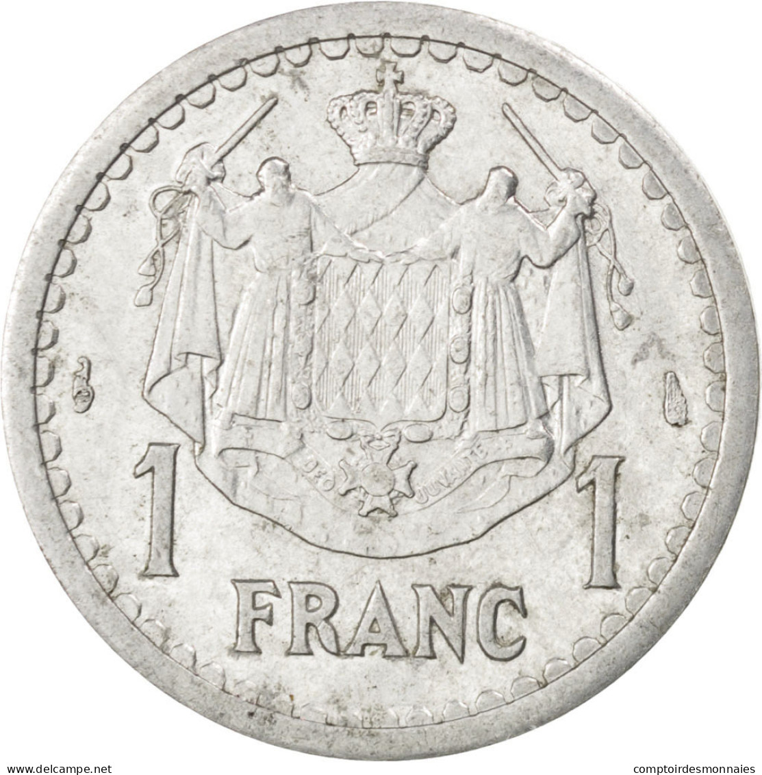 Monnaie, Monaco, Louis II, Franc, 1943, TTB, Aluminium, KM:120, Gadoury:131 - 1922-1949 Louis II