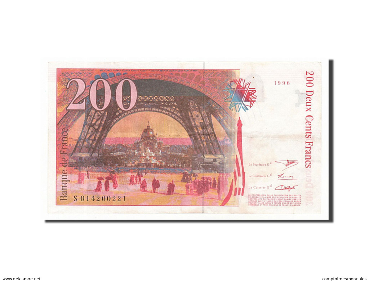 Billet, France, 200 Francs, 200 F 1995-1999 ''Eiffel'', 1996, TB+, Fayette:75.2 - 200 F 1995-1999 ''Eiffel''