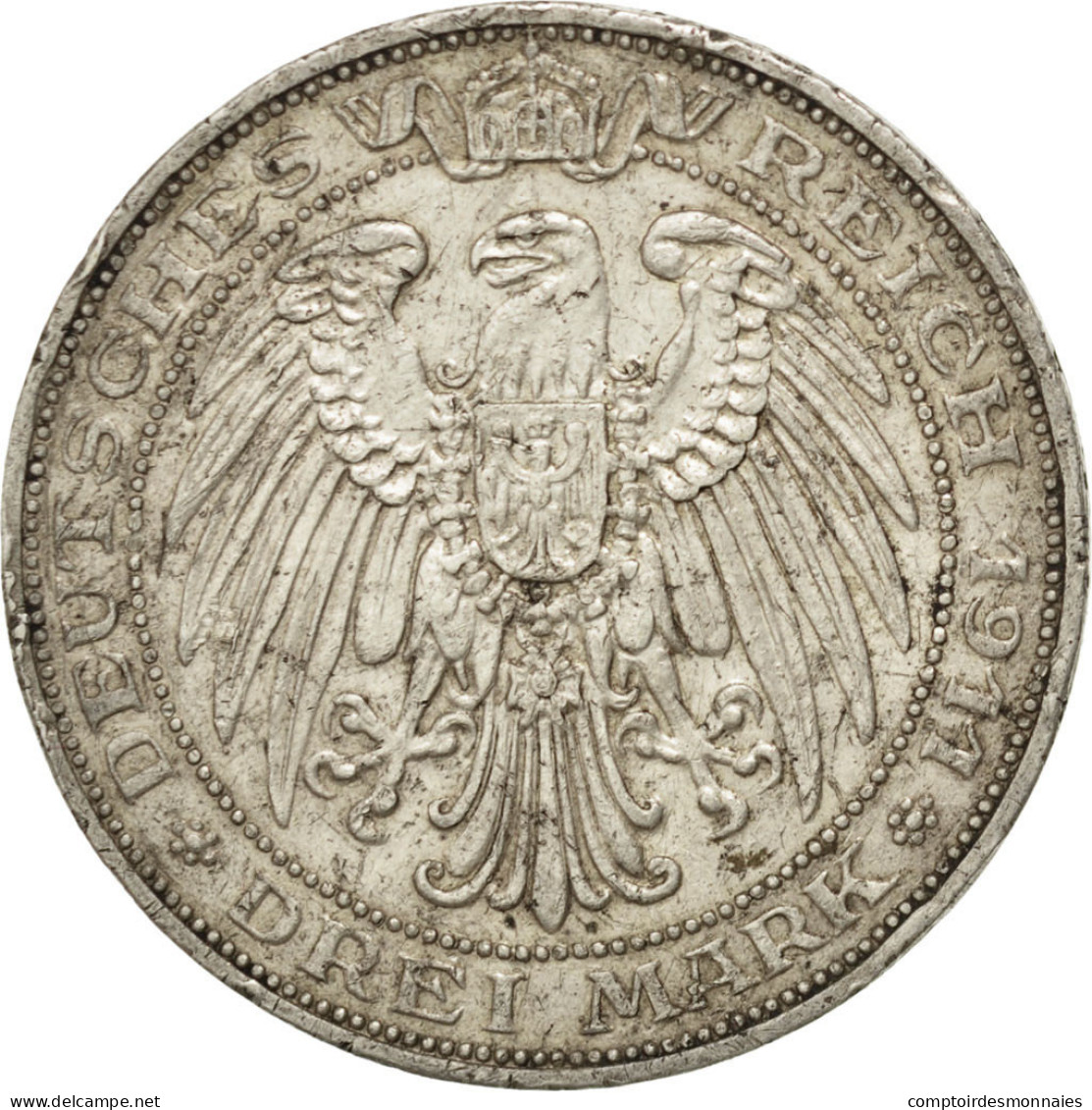 Monnaie, Etats Allemands, PRUSSIA, Wilhelm II, 3 Mark, 1911, Berlin, TTB - Sonstige & Ohne Zuordnung