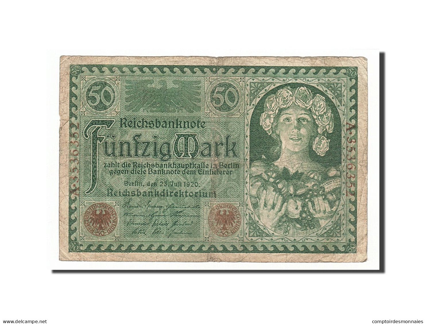 Billet, Allemagne, 50 Mark, 1920, 1920-07-23, TB+ - 50 Mark