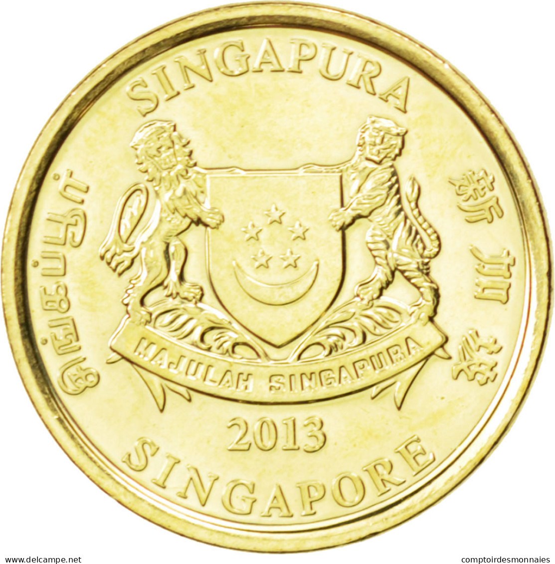 Monnaie, Singapour, 5 Cents, 2013, SPL, Aluminium-Bronze, KM:New - Singapore