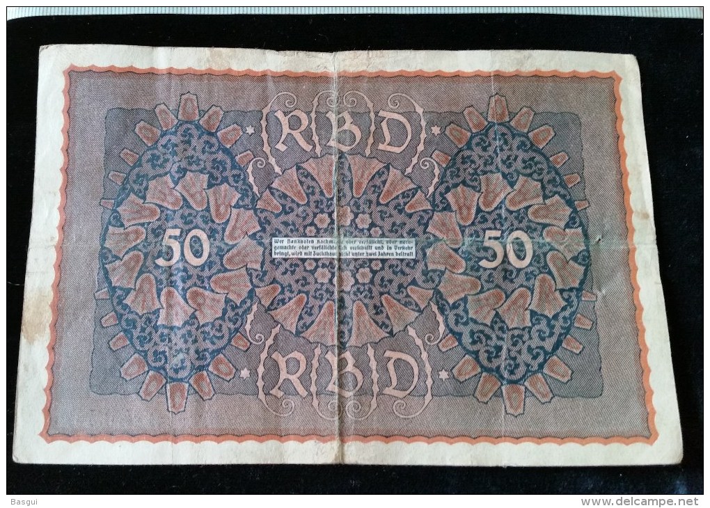 Billet De 50 Mark, 1919  Reichsbanknote  N°791503 - 50 Mark