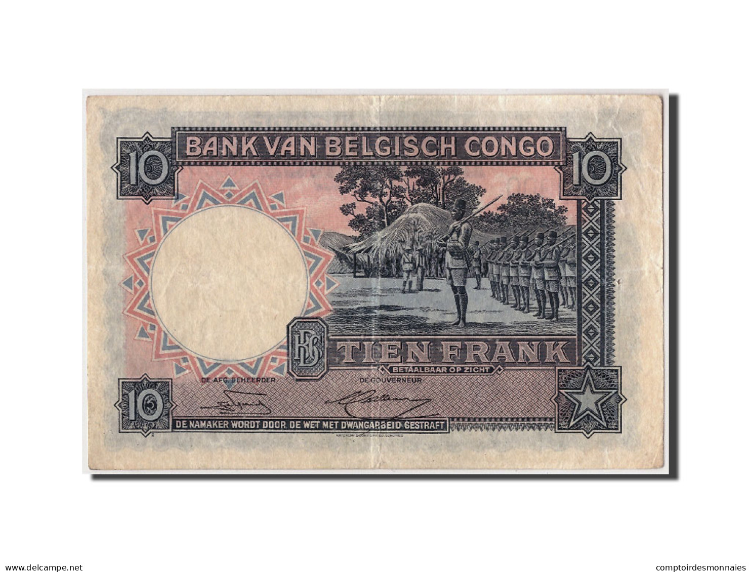 Billet, Congo Belge, 10 Francs, 1952, 1952-03-14, SUP - Belgian Congo Bank