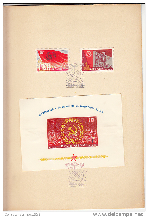 1788FM- COMMUNIST PARTY ANNIVERSARY BOOKLET, EMBOISED, COAT OF ARMS, 1961, ROMANIA - Markenheftchen