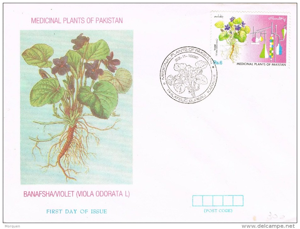 R 1025. Carta F.D.C.KARACHI (Pakistan) 1992. Plants Medicinals - Medicinal Plants