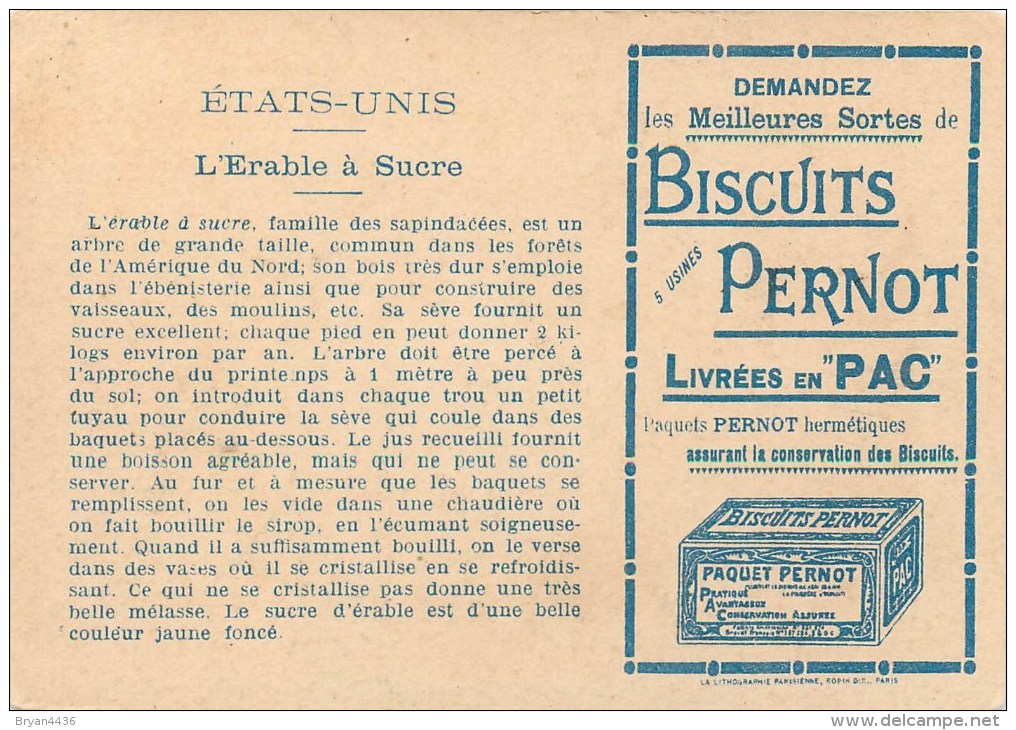 Biscuits Pernot - ** Etats-Unis ** - Le Travail Chez Tous Les Peuples - Voir 2 Scans - Pernot