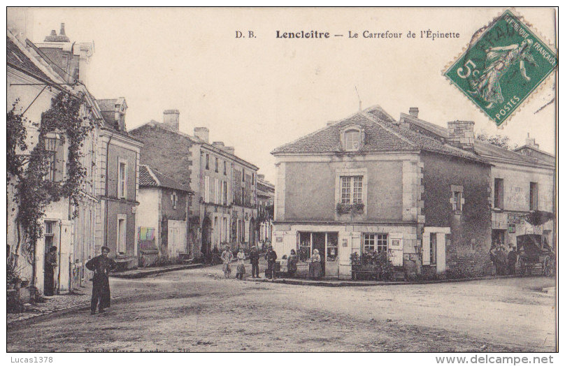 86 / LENCLOITRE / LE CARREFOUR DE L EPINETTE / ANIMEE  / CARTE RARE + - Lencloitre