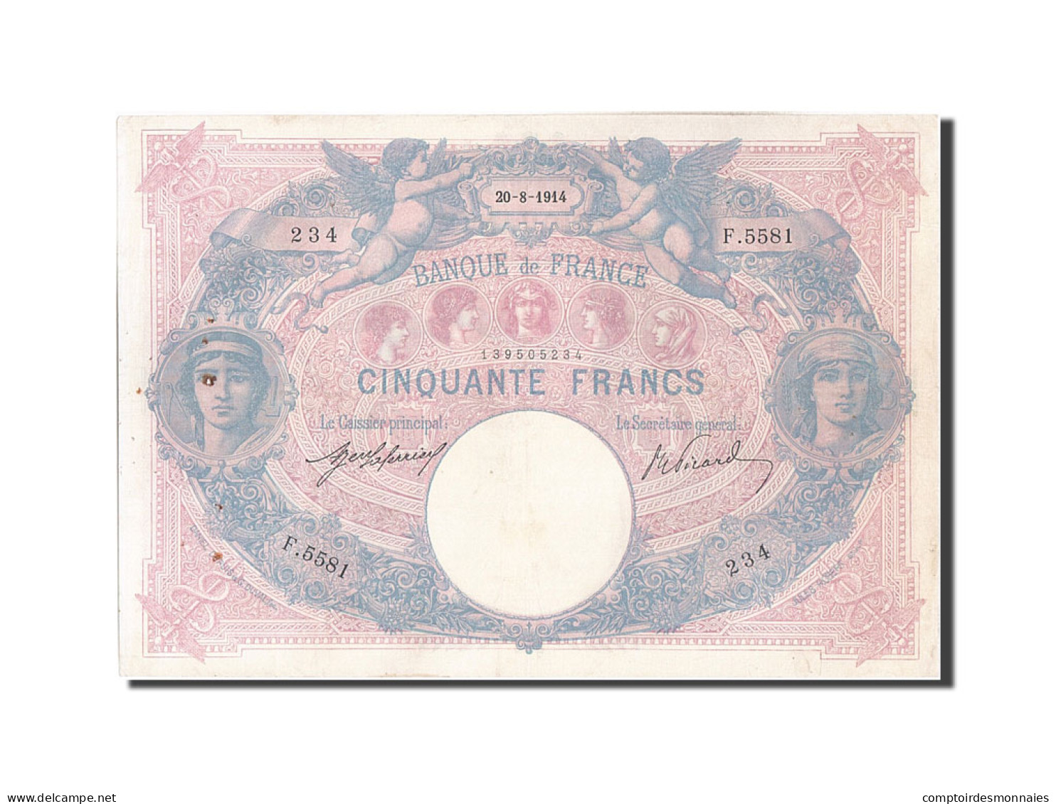 Billet, France, 50 Francs, 50 F 1889-1927 ''Bleu Et Rose'', 1914, TB+ - 50 F 1889-1927 ''Bleu Et Rose''