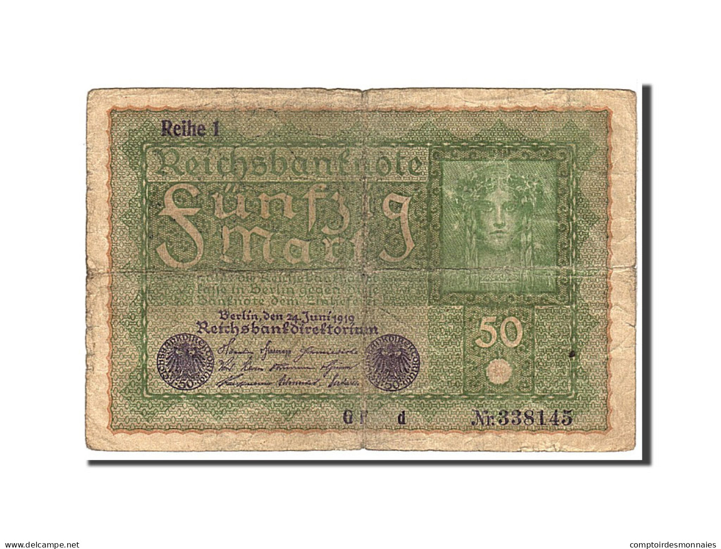 Billet, Allemagne, 50 Mark, 1919, KM:66, B - 50 Mark
