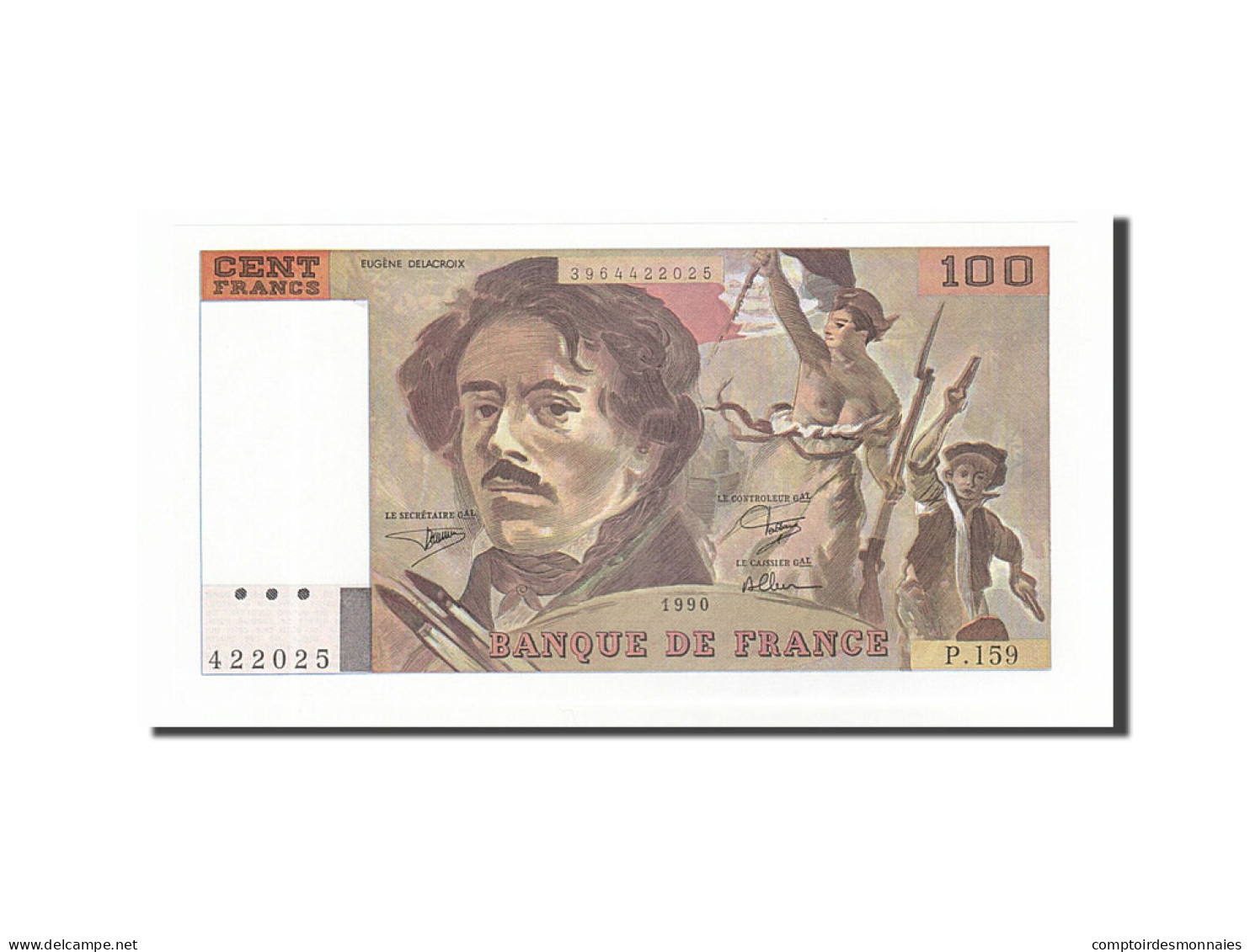 Billet, France, 100 Francs, 100 F 1978-1995 ''Delacroix'', 1990, NEUF - 100 F 1978-1995 ''Delacroix''