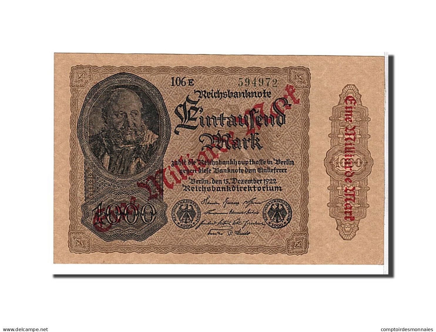 Billet, Allemagne, 1 Milliarde Mark On 1000 Mark, 1922, KM:113a, SUP - 1 Miljard Mark