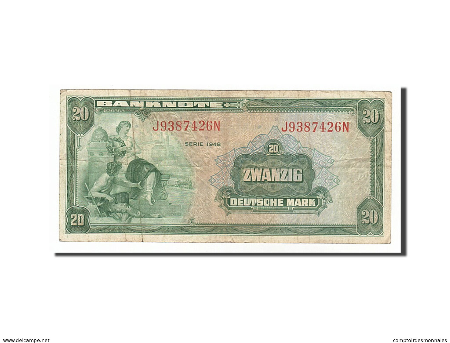 Billet, République Fédérale Allemande, 20 Deutsche Mark, 1948, TB+ - 20 Deutsche Mark