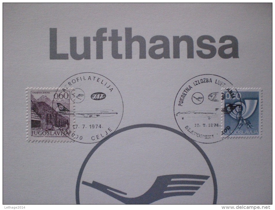 STAMPS JUGOSLAVIJA JUGOSLAVIA  AEREOFILATELIA  LUFTHANSA  MUCH RARE!! - Airmail